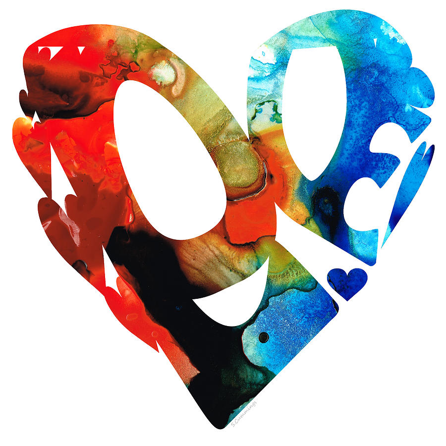Love 8 - Heart Hearts Romantic Art Painting by Sharon Cummings ...