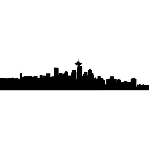Seattle Skyline Silhouette XLARGE Vinyl Wall Decal by wallstickz