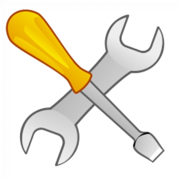 screwdriver and wrench crossed | Download free Vector