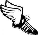 Track & Field Runner Shoe with wings Sticker - Car Stickers