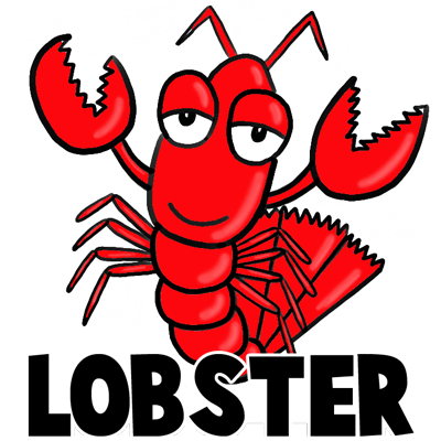 How to Draw Cartoon Lobsters with Easy Step by Step Drawing ...