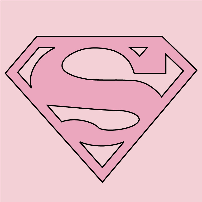 Buttons Pink Logo Superman in 2,5 cm