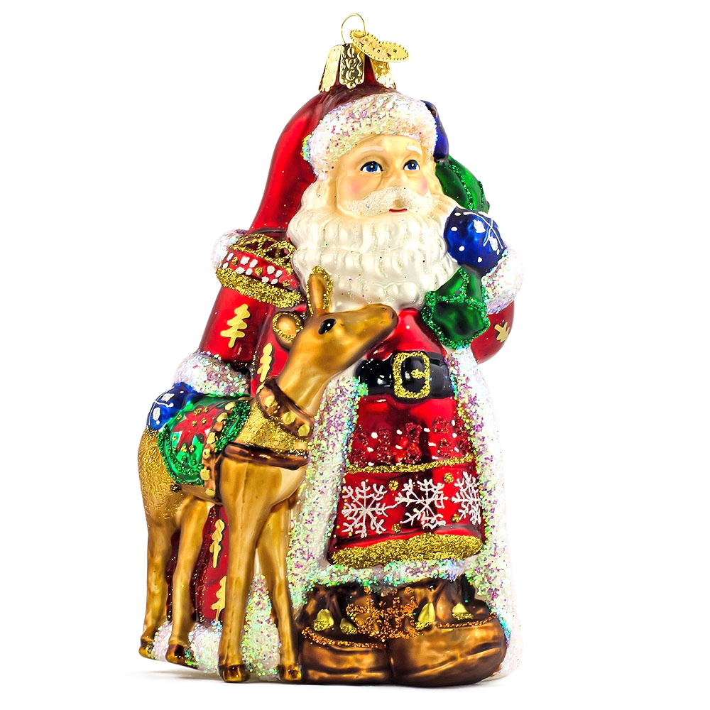 Nordic Santa Old World Christmas Glass Ornament, Christmas Tree ...
