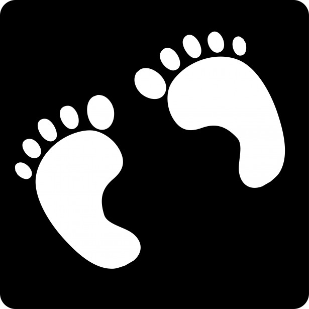 Baby Footprints Black And White Clipart