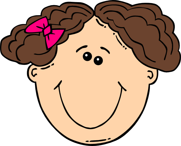 Smiling Short Brown Hair Girl Clip Art - vector clip ...