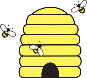 Honey bee hive clipart