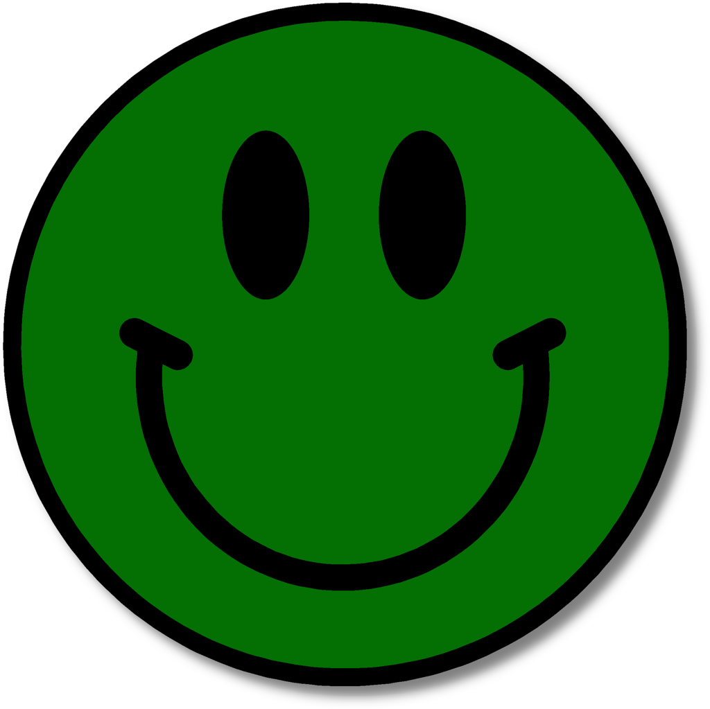 Green happy face clipart