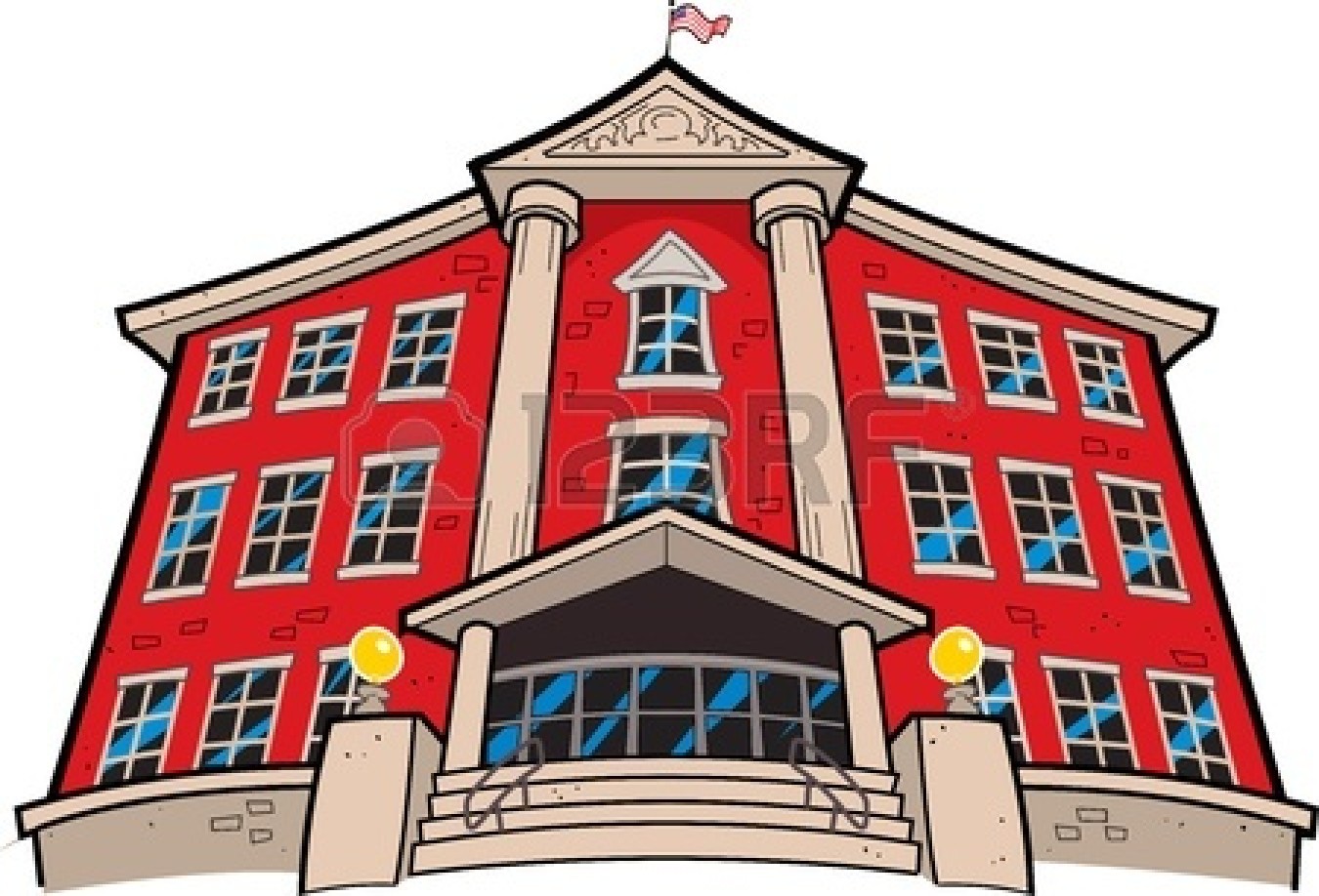 Cartoon School Building Clipart