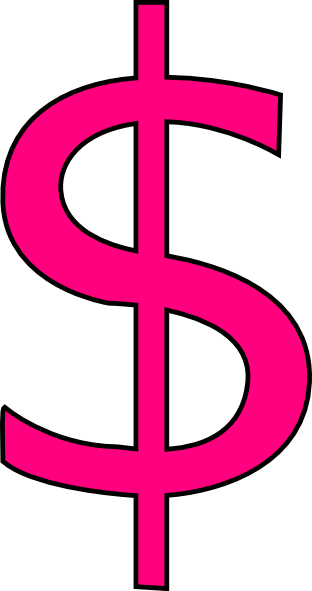Pink $ Sign clip art - vector clip art online, royalty free ...