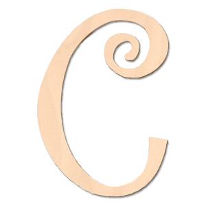 Design Craft MIllworks 8 in. Baltic Birch Curly Wood Letter (C ...
