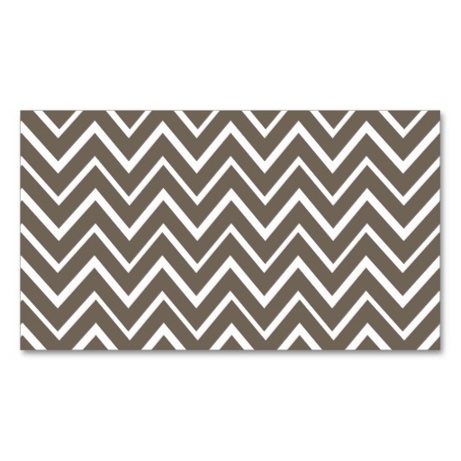 Brown gray whimsical zigzag chevron pattern business card ...