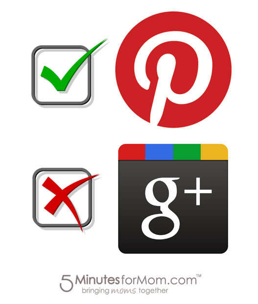 Mom Bloggers Pick Pinterest Over Google+ — 5 Minutes for Mom