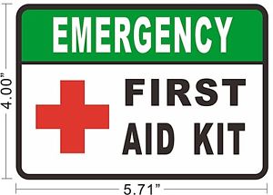 FIRST AID KIT Decals Vinyl Sticker Bus Taxi Sign Store Emergency ...