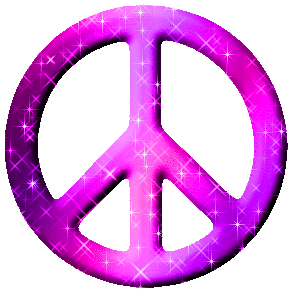 Pink Purple Glittered Peace Sign Glitter Graphic, Greeting ...