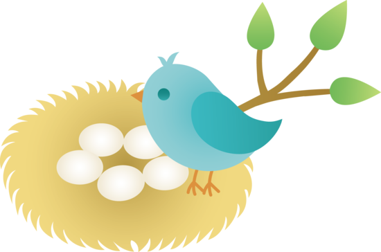 547 views Birds nest with eggs clipart