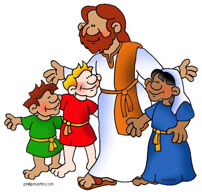 Child with jesus clipart