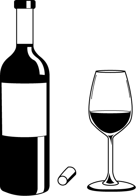 Wine bottle clipart black and white
