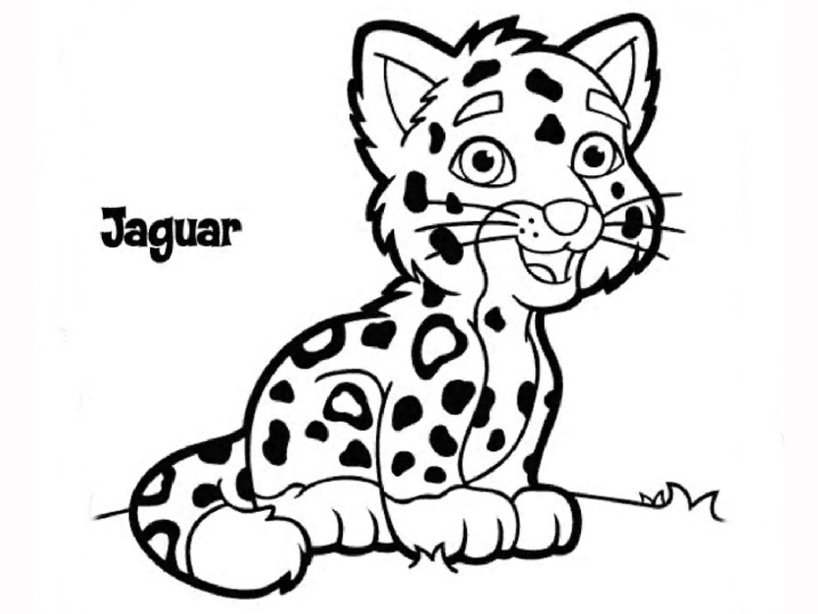 Jaguar Cartoon Printable Coloring Pages - GFT Coloring • #48093