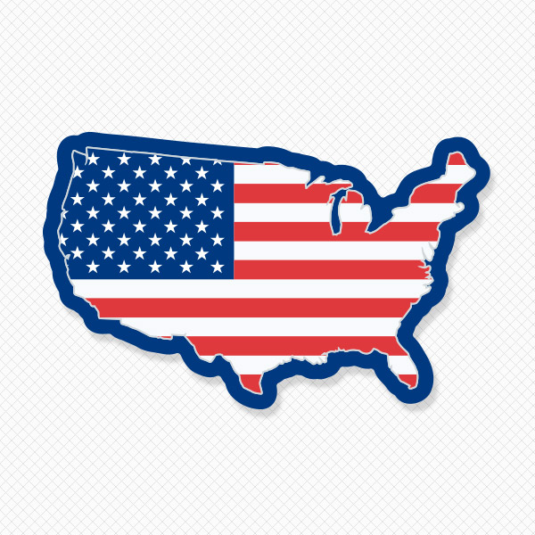 USA Flag Silhouette Wall Graphic - Sticker Genius