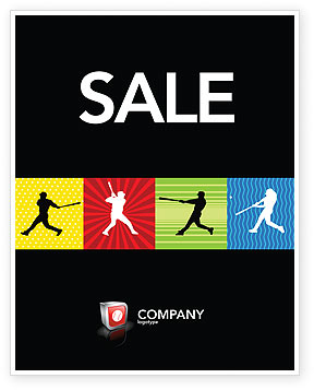 Baseball Bat Hit Sale Poster Template in Microsoft Word, Publisher ...
