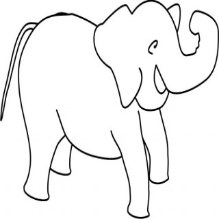 Outline Drawing Of An Elephant Animals - Litle Pups