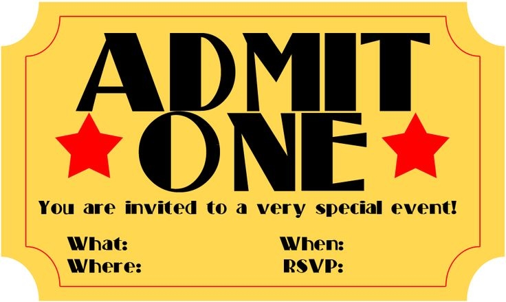 Movie Ticket Invitation Clipart