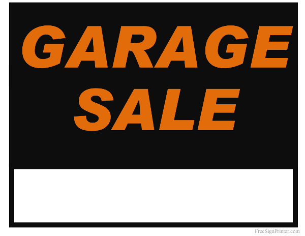 Printable Garage Sale Signs