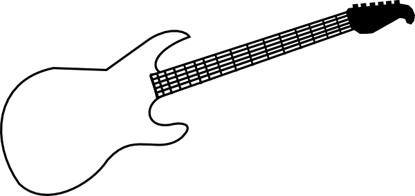 Electric guitar outline clipart