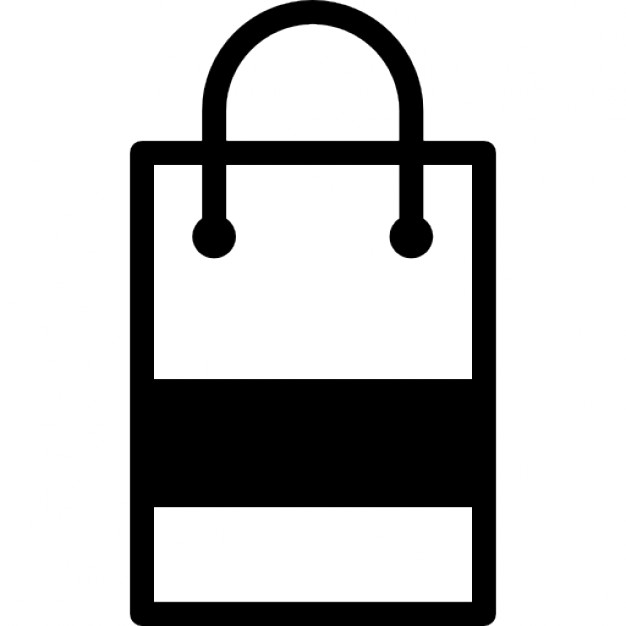 Shopping bag outline with a gross black horizontal line Icons ...