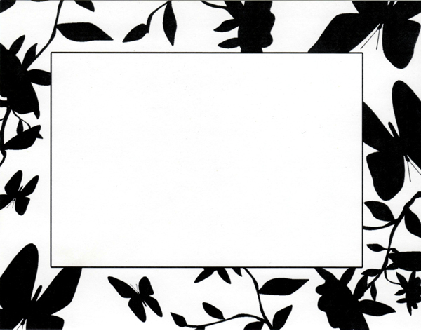 Black and White Floral Notecard | MonsterMarketplace.
