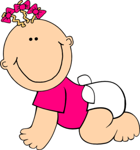 Crawling baby girl clipart