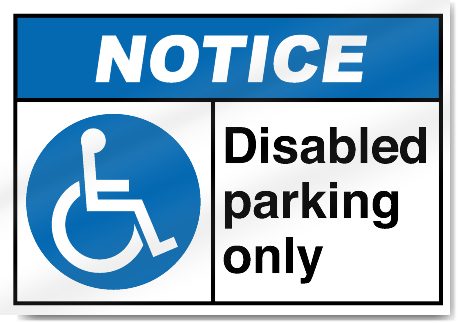 Disabled Parking Only Notice Sign | eBay