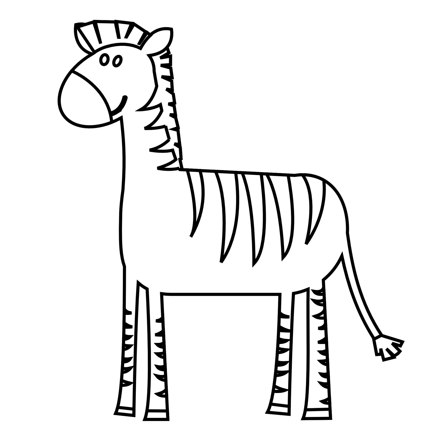 Zebra Line Drawing Clipart - Free to use Clip Art Resource
