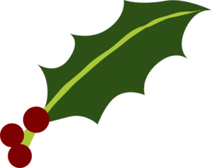 Holly leaf and berries clip art
