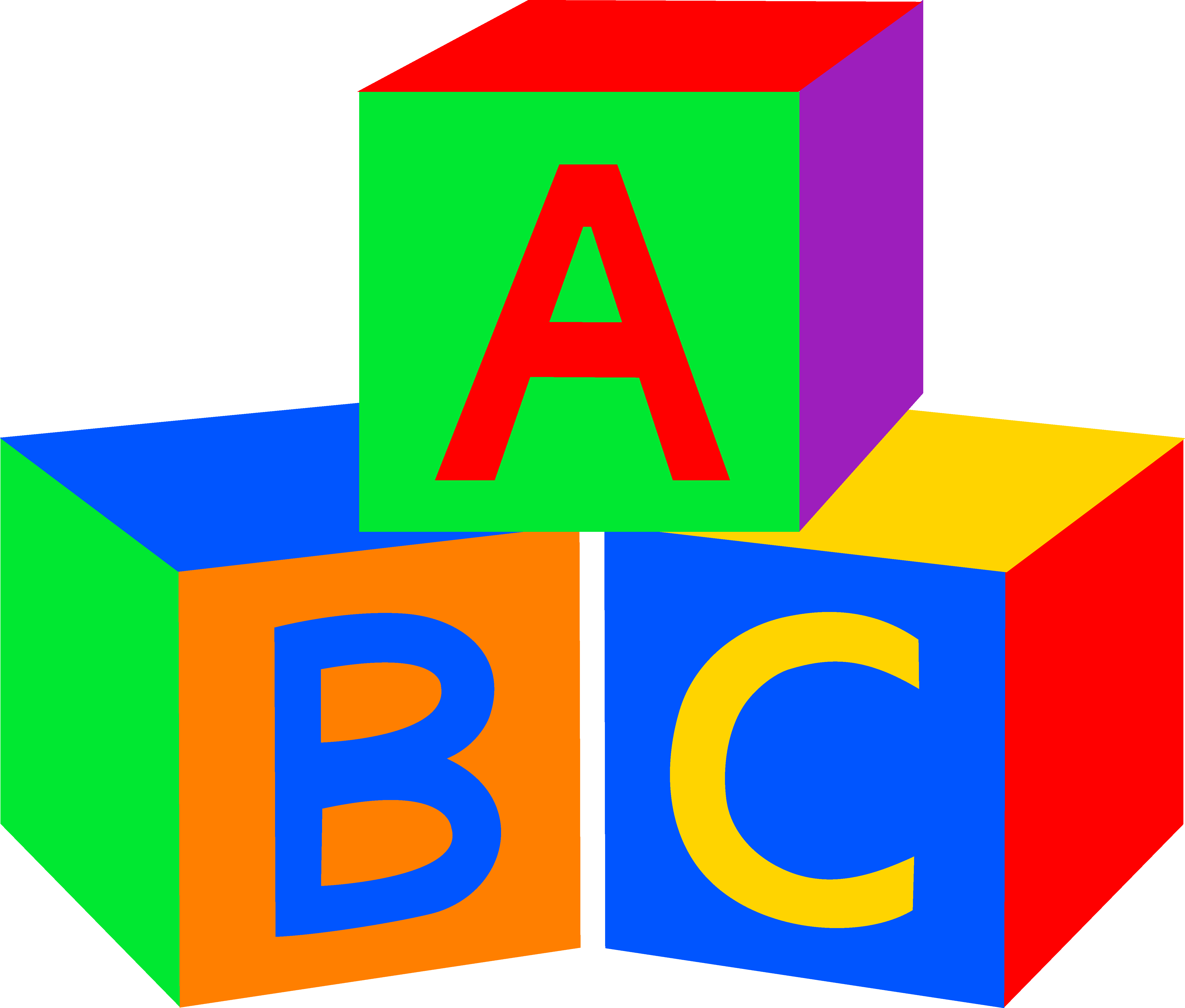 Abc building blocks clipart