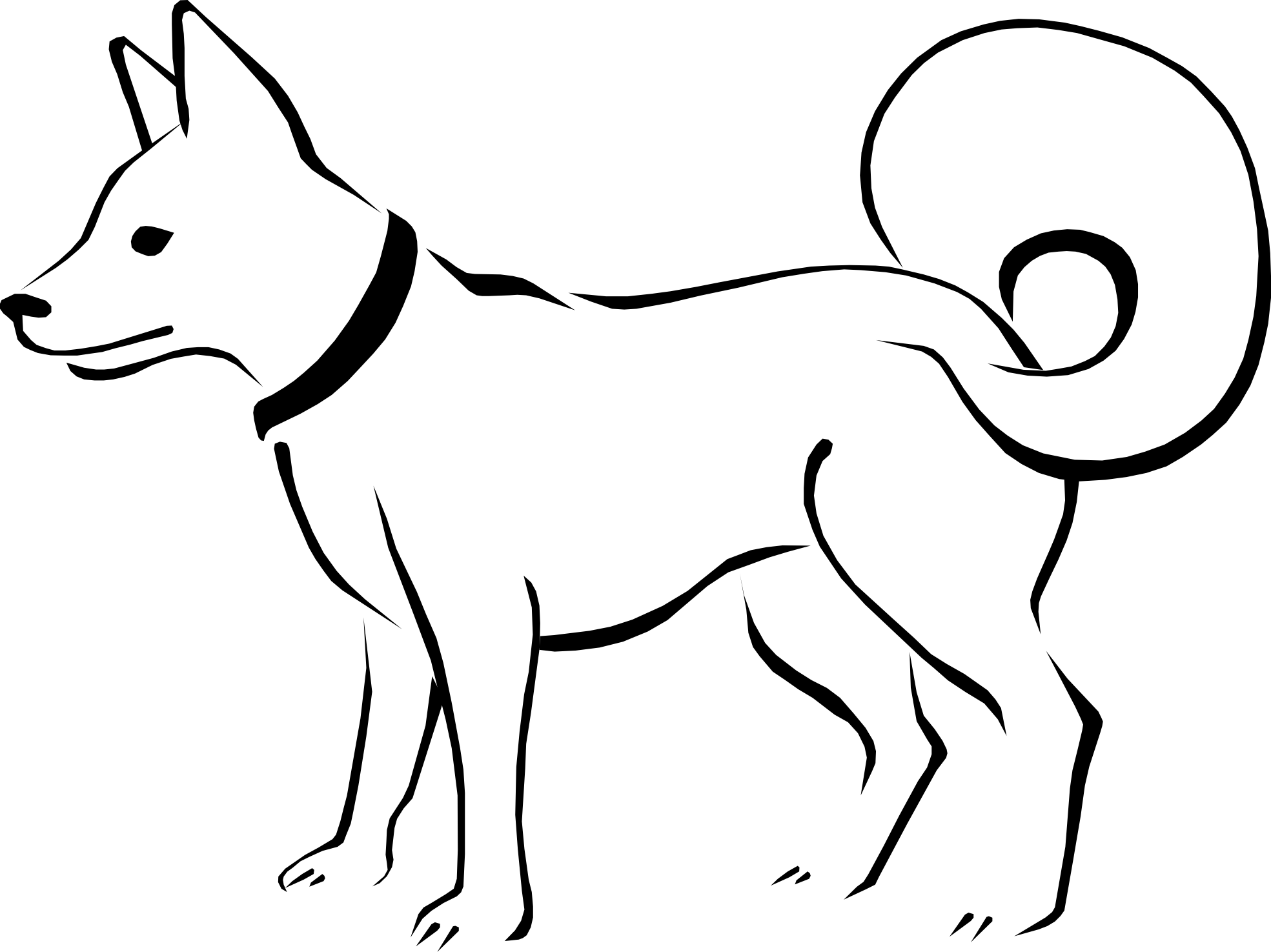 Free dog clipart black and white
