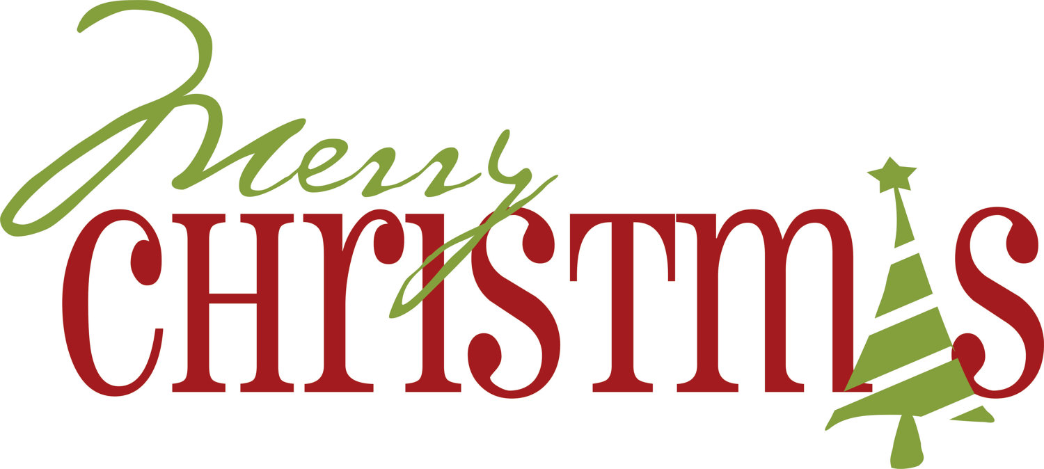 Merry Christmas Words Clipart