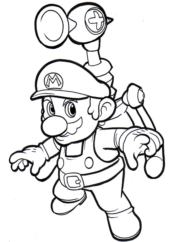 Mario Coloring pages - Black and white super Mario drawings for ...