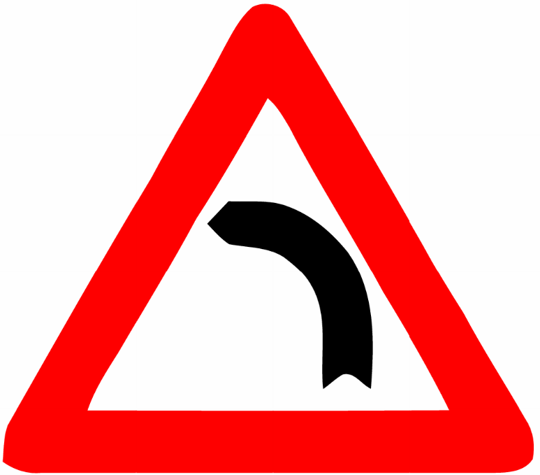 Sharp left curve (Israel road sign).png