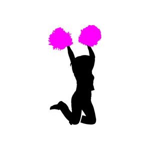Cheerleader Silhouette Stencil 03 - 60 inch (at longest point ...