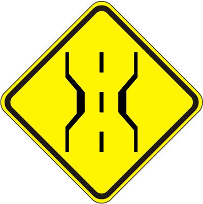 Traffic Signs - Shopping - W5 2a Road narrows symbol Sign