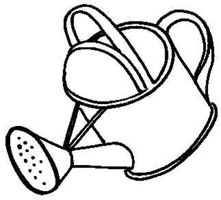 Illustration Coloring Page Outline Gardening Watering Can ...