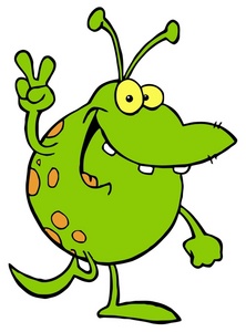 Alien Clipart Image - Friendly Green Alien From Outer Space Waving ...