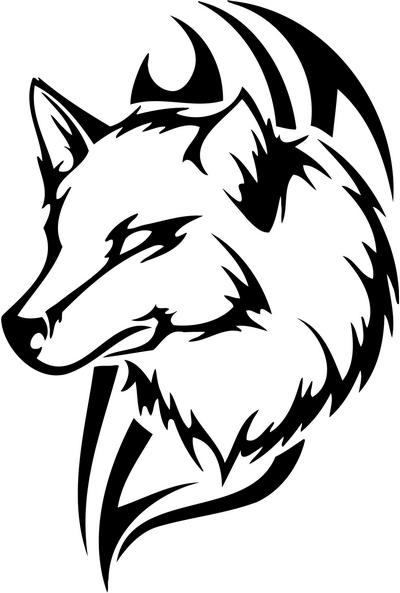 Tribal Wolf Sticker 49, tribal animals decal, tribal animals ...