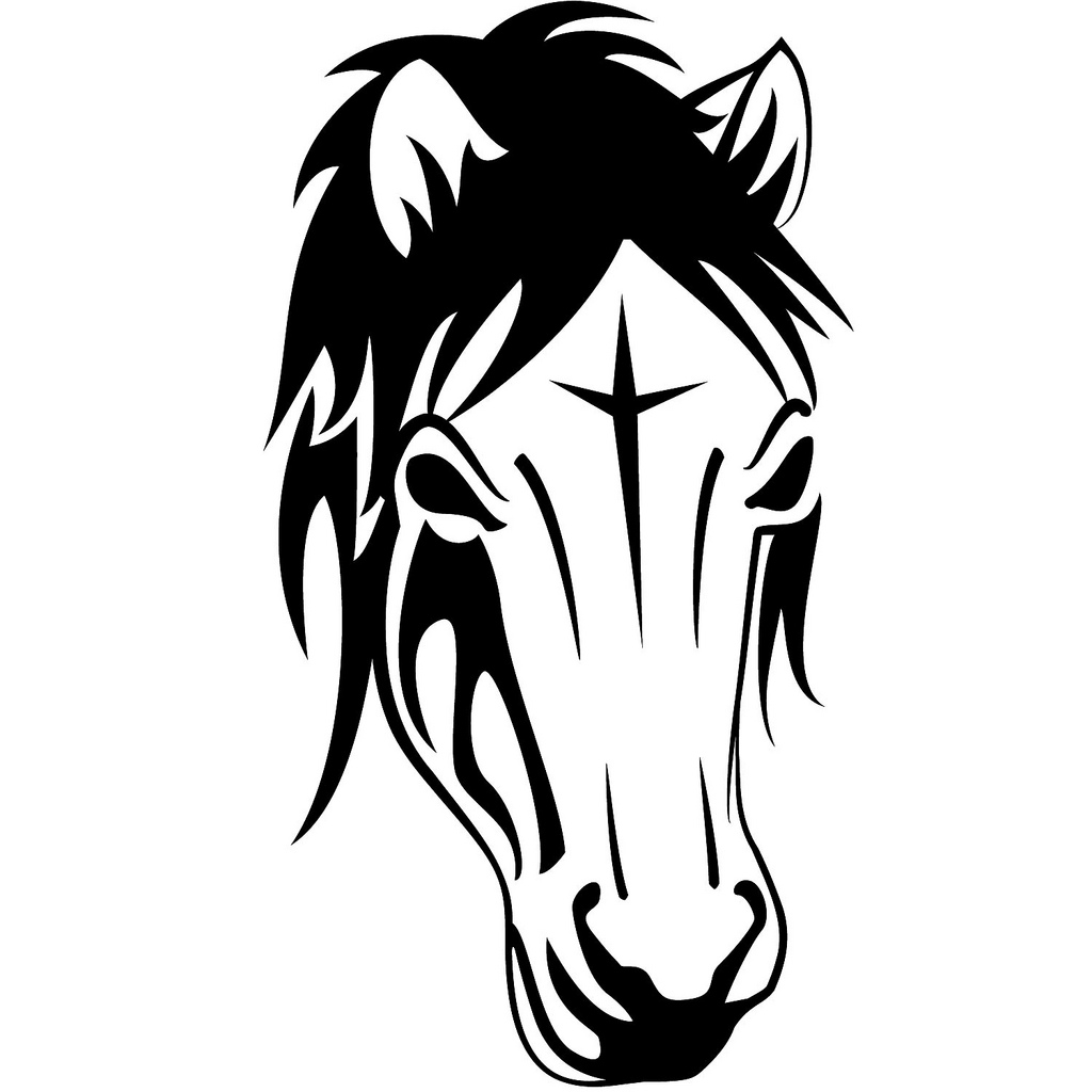 horse head clip art black and white - photo #25