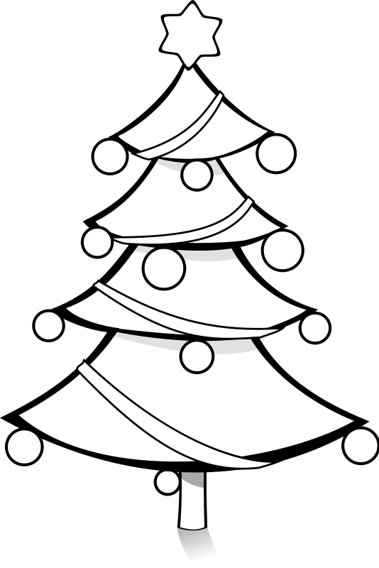 free clipart christmas tree black and white - photo #49