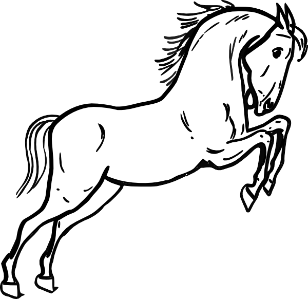 Jumping Horse Outline clip art - vector clip art online, royalty ...