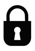 Padlock Icon Lock Key Black Keyhole Security Tool and White Vector ...