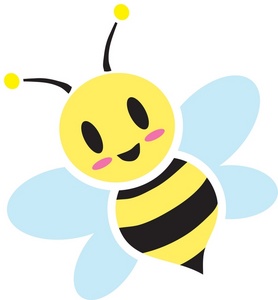 Honey Bee Clipart Image - Sweet, cute cartoon honey bee buzzing around