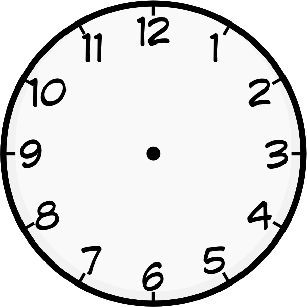 Clock Face Printable Teach Time
